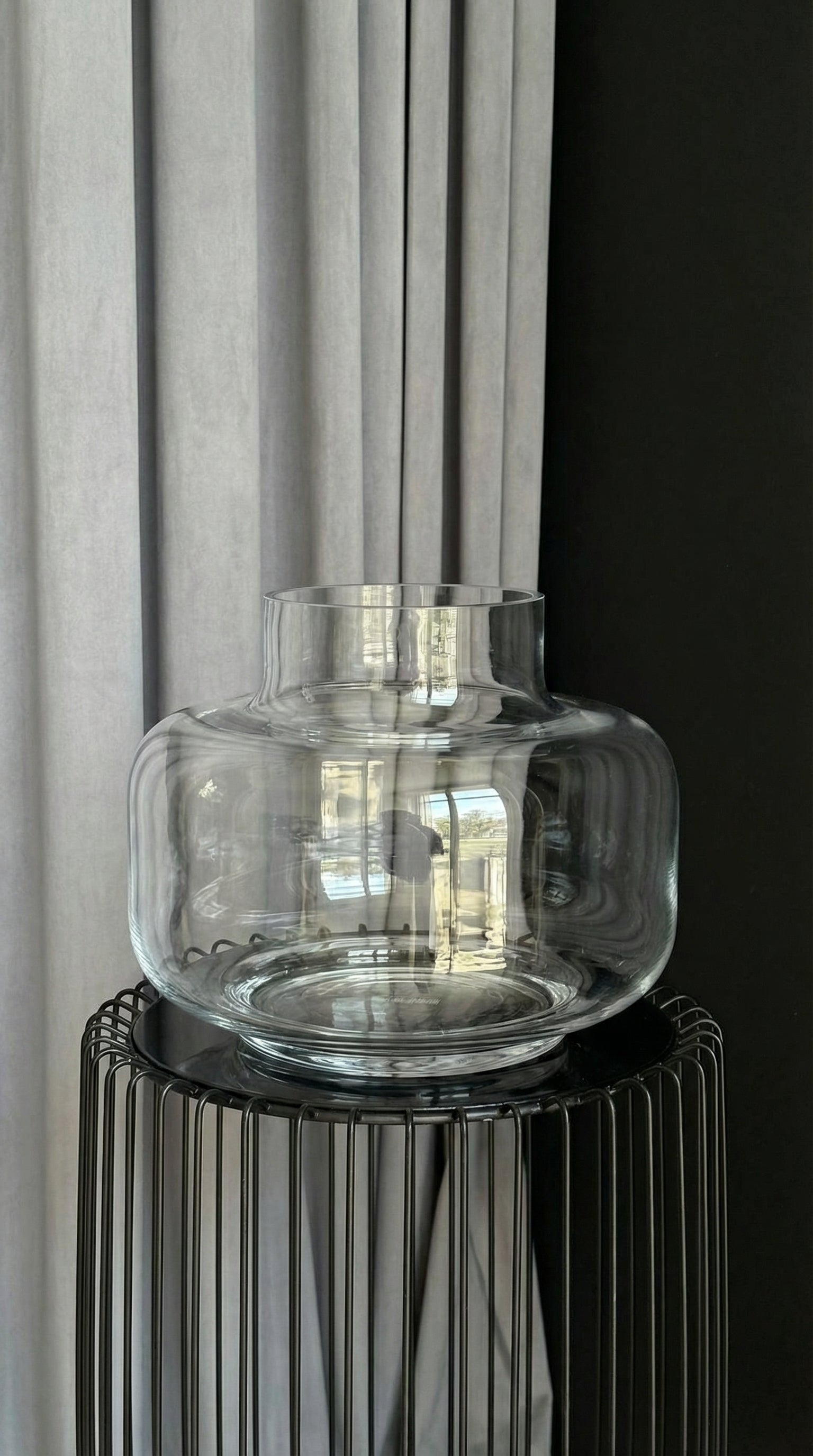 Sculpted Glass Bowl Vase