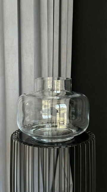 Sculpted Glass Bowl Vase